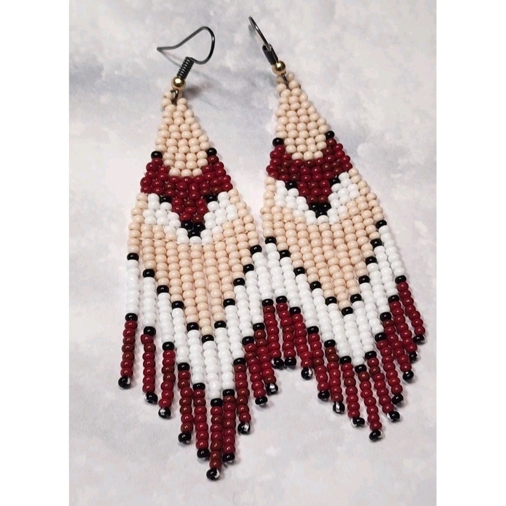 Beaded Fix Desing  Chandelier  Earrings. Fox Desing. Long 3.5 In